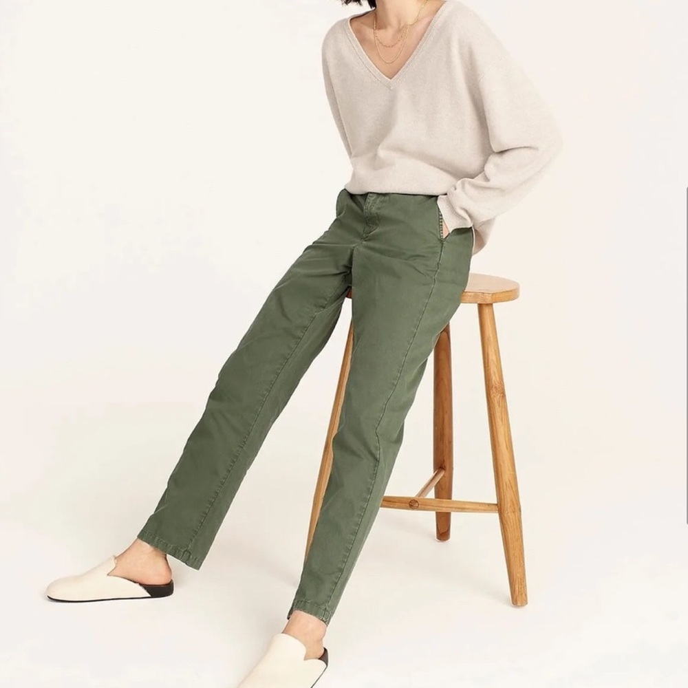 J.CREW Slouchy Boyfriend Chino Khaki Green Cargo Pants Trousers